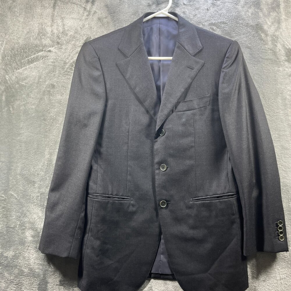 Edifice Mens Blazer Loro Piana Fabric 44 Gray Wool Jacket Four Seasons Classy
